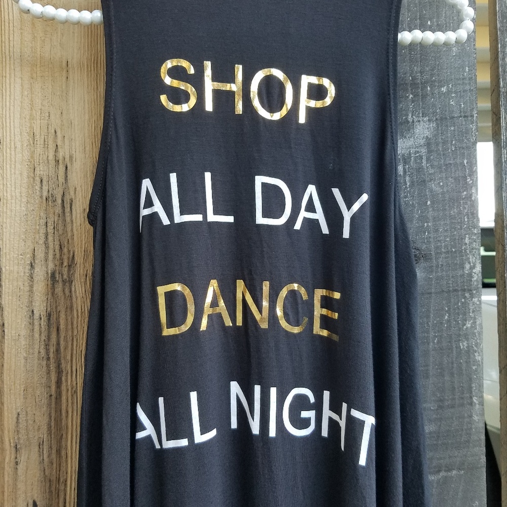 Shop All Day, Dance All Night Black Tunic - Picture 2 of 4